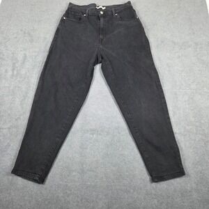 Levis High Waisted Mom Jeans Womens‎ 32 Faded Black Tapered Leg High Rise Denim